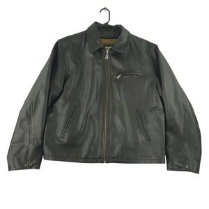 M. Julian Jacket Mens Large Black Leather Motorcycle Full Zip Thinsulate Lined